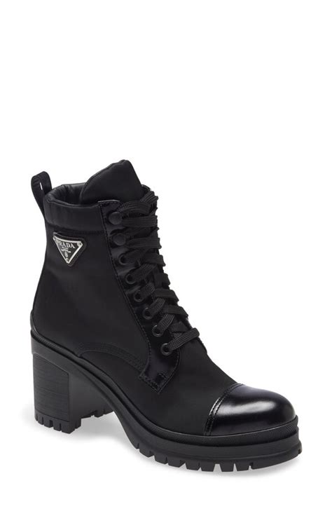 prada ankle boots red|prada block heel combat boots.